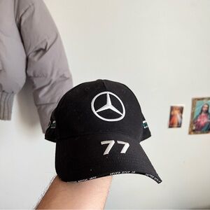 Black Embroidered '77' Baseball Cap with Logo